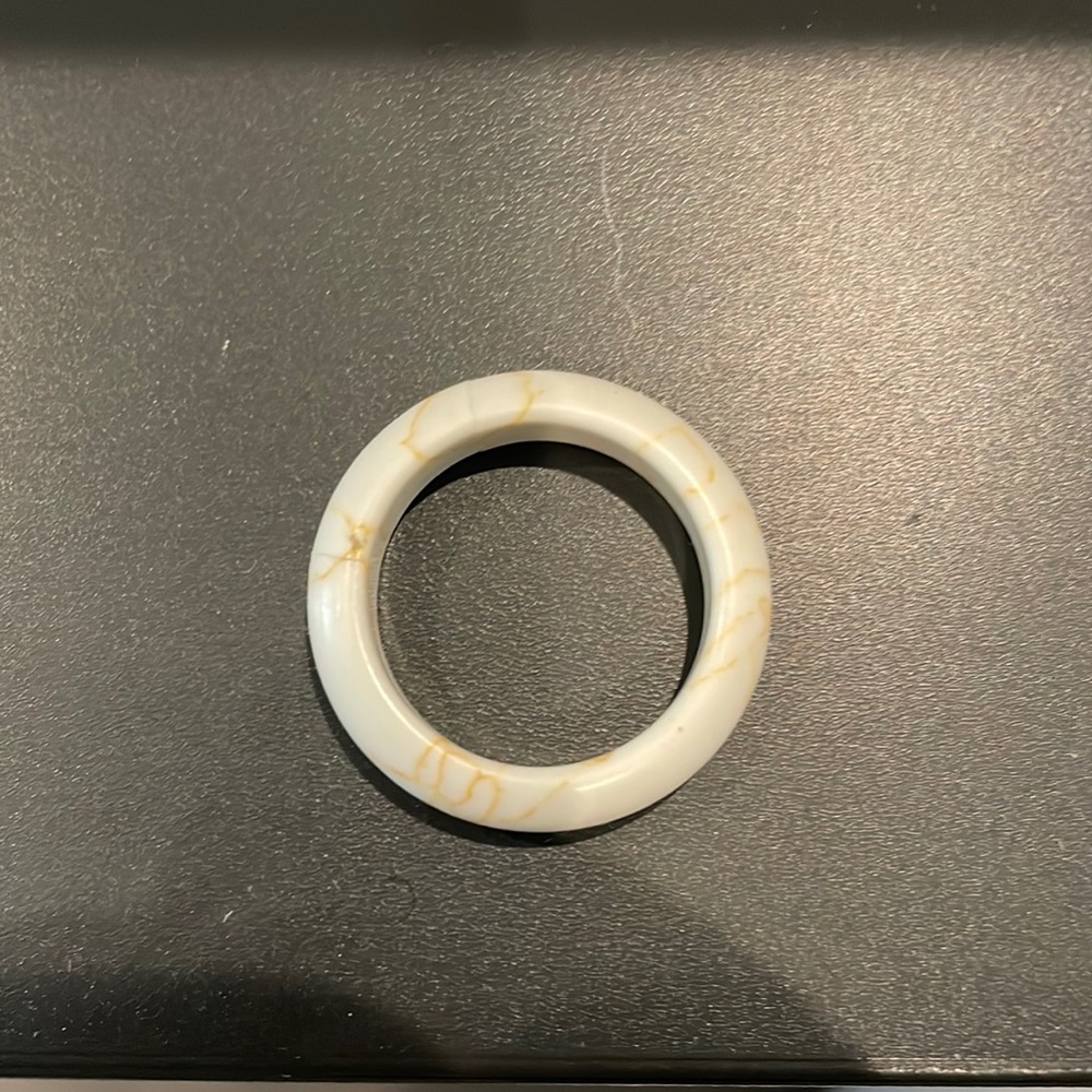 White and Gold Plastic/Resin Ring